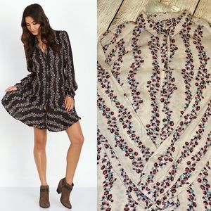 Free People Floral Boho Shirt dress